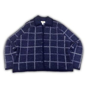 Talbots Wool Plaid Button Up Jacket